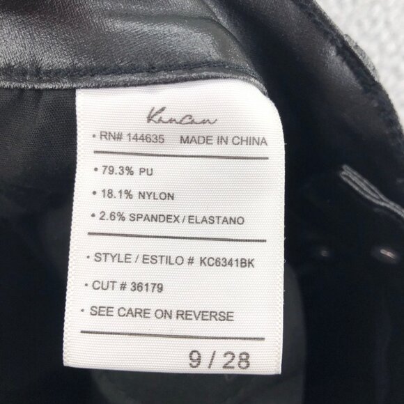 KanCan Jeans Womens 9 28 Black Autumn Coated High Rise Skinny PU Button Fly NWT - Picture 7 of 13